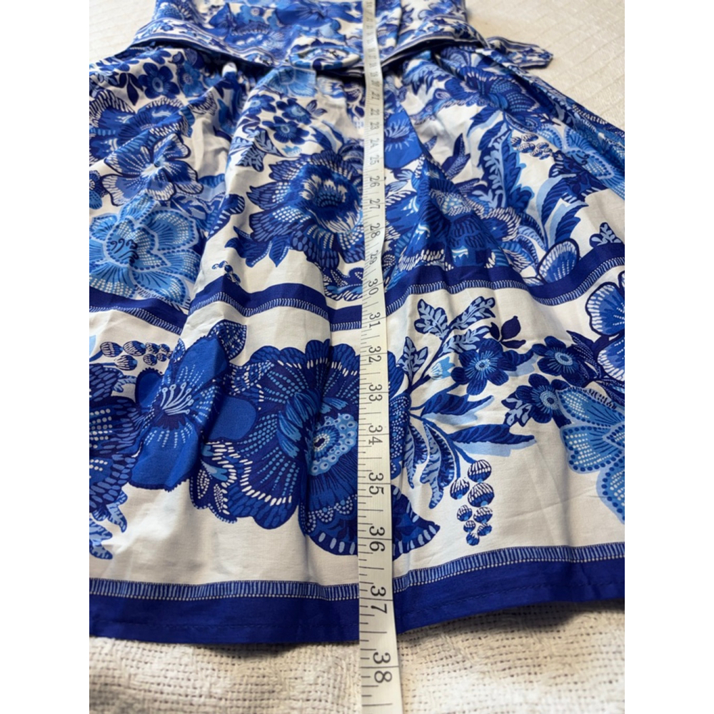 NWOT Joie Spring Blue Floral Strappy Mini Fit n' Flare Dress w/Belt Size 10 - Picture 5 of 9